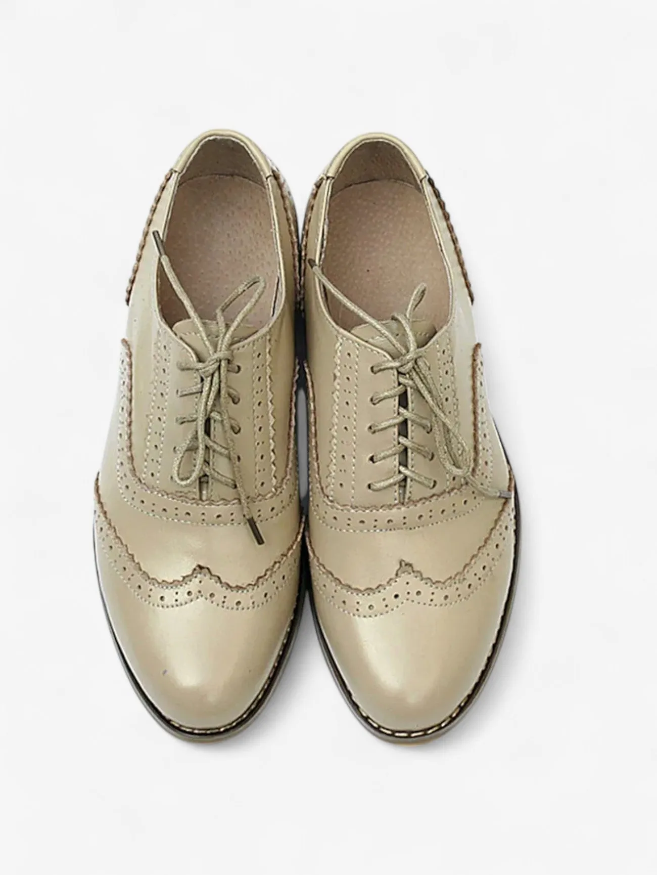 Jada | Women's Lace Up Brogue Flats Shoes