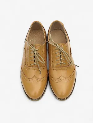Jada | Women's Lace Up Brogue Flats Shoes