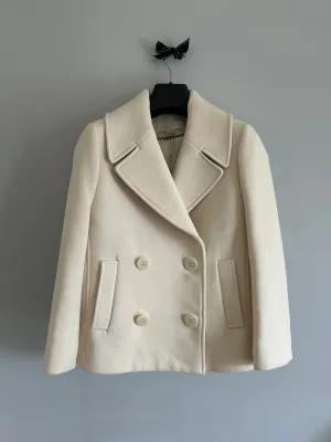 J.Crew Ivory Peacoat jacket Size 8UK