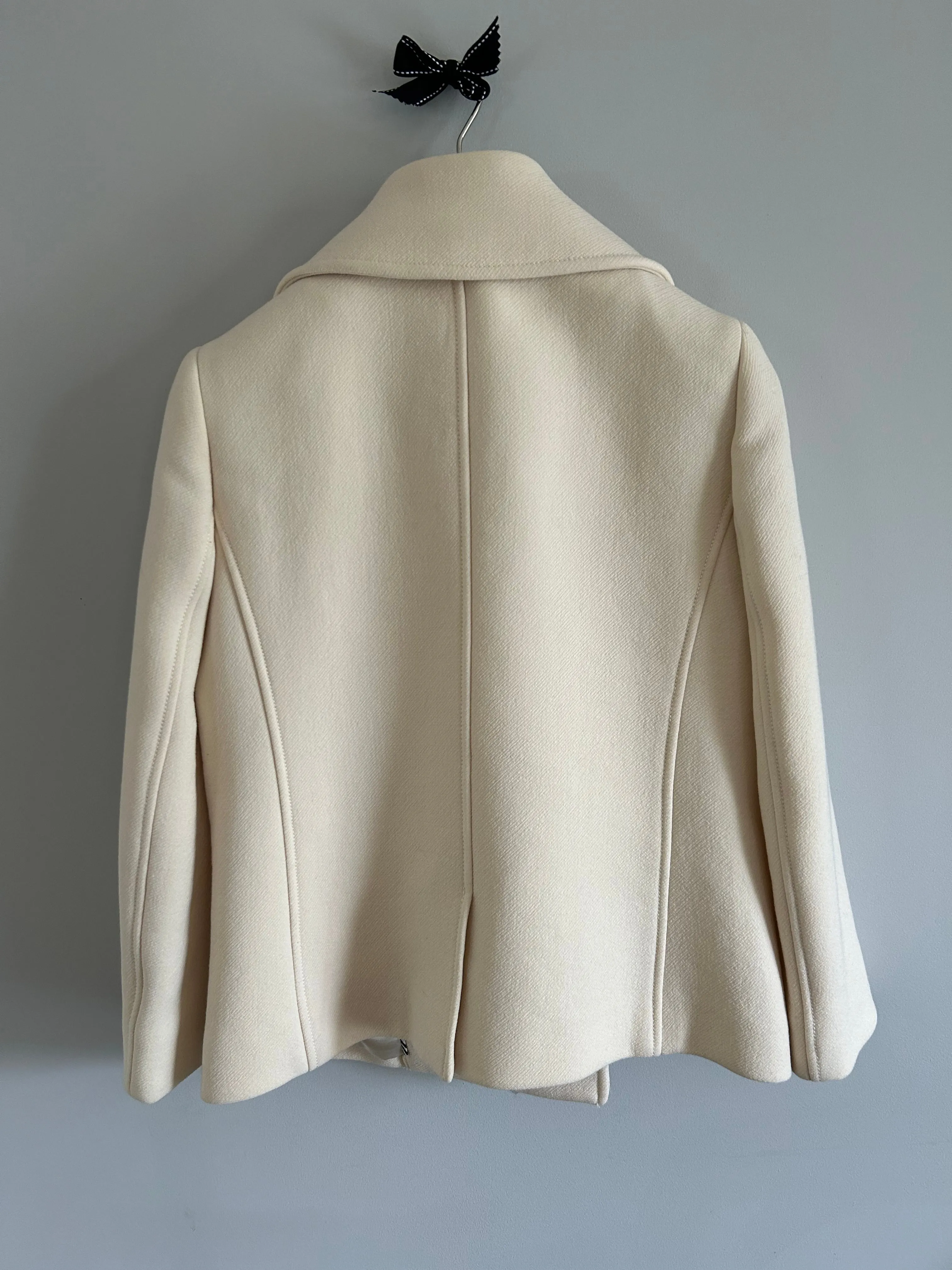 J.Crew Ivory Peacoat jacket Size 8UK