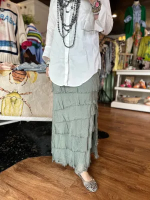 Jersey Layered Skirt in Sage