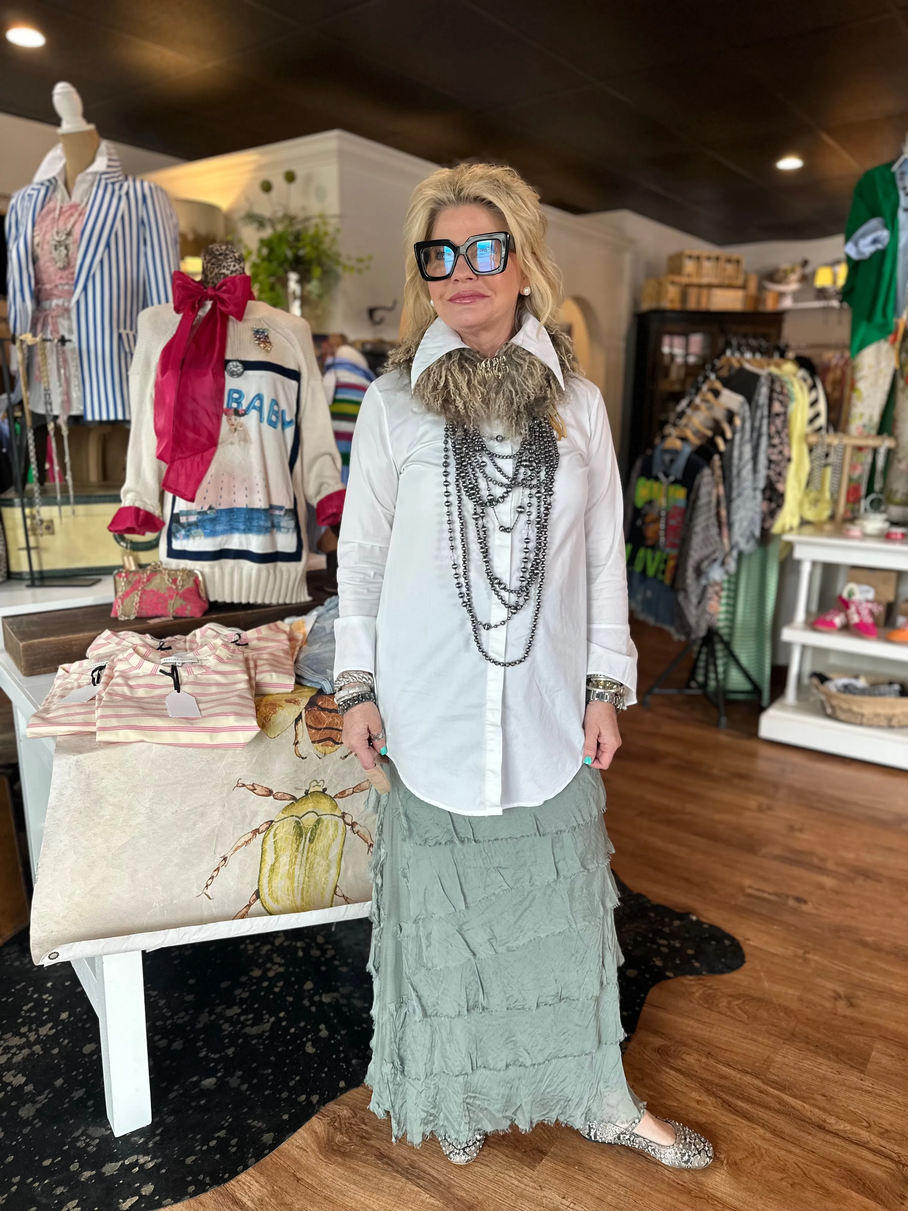 Jersey Layered Skirt in Sage