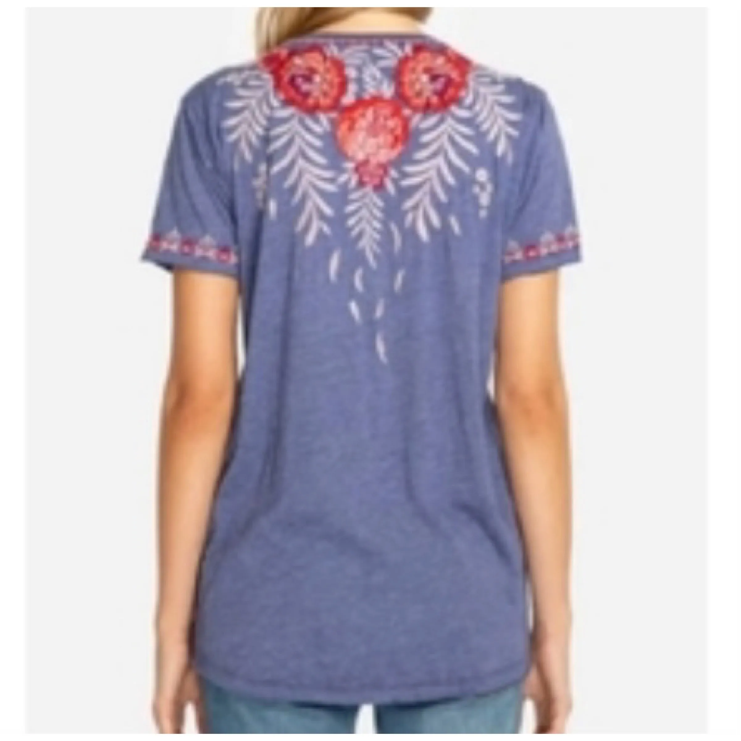 JOHNNY WAS Amaya Everyday Top  Navy Size 2X NWT