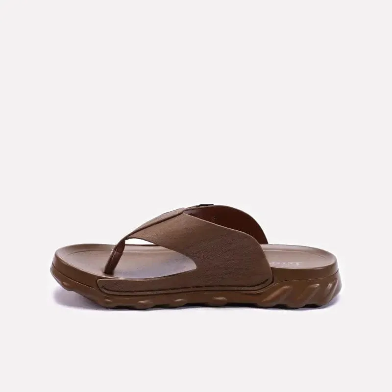 Khaki Comfy Flip Flops Mens 0150962