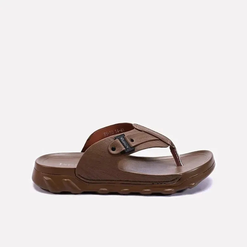 Khaki Comfy Flip Flops Mens 0150962