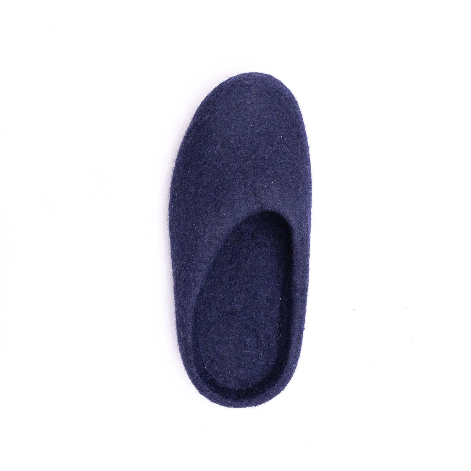 KUUMA – Navy Wool Felt Slippers for Men Handmade, Soft, Non-Slip