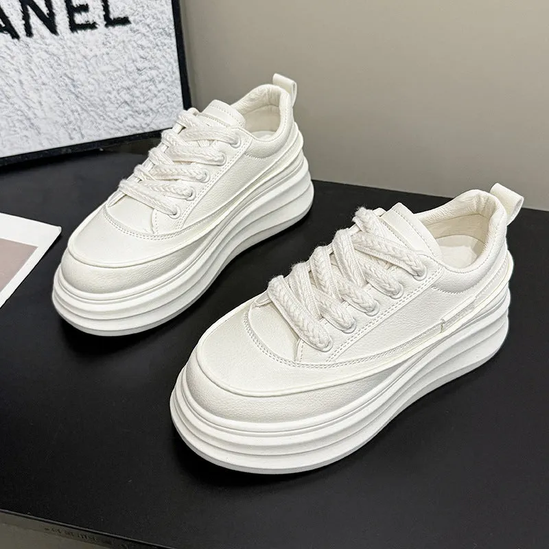 Lace-Up Contrast Platform Sneakers