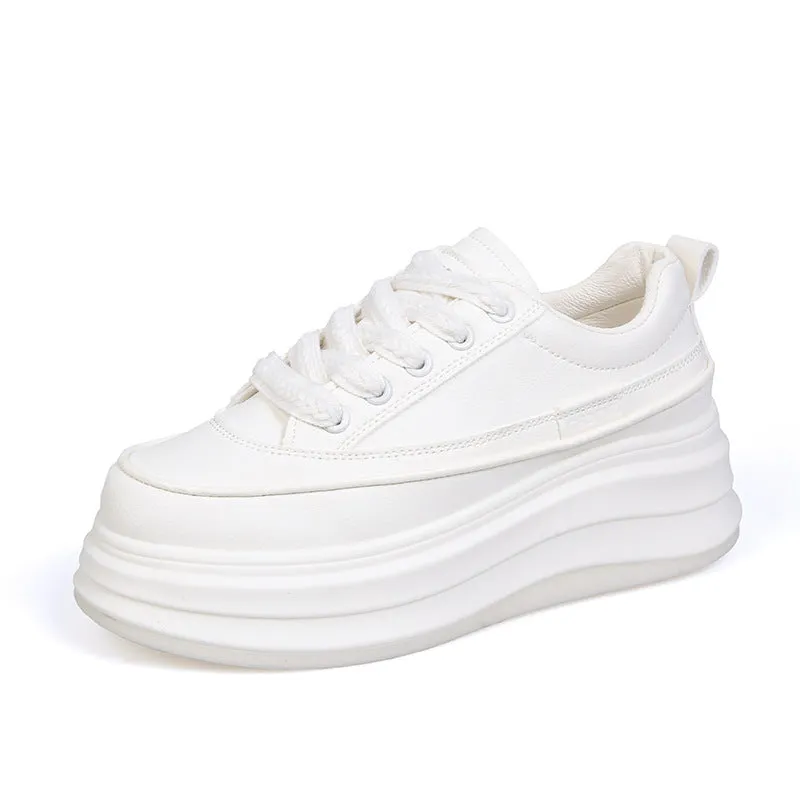 Lace-Up Contrast Platform Sneakers