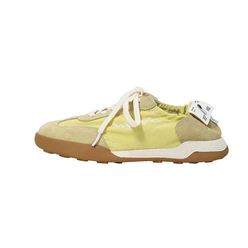 Lace Up Contrast Round Toe Flats Sneakers