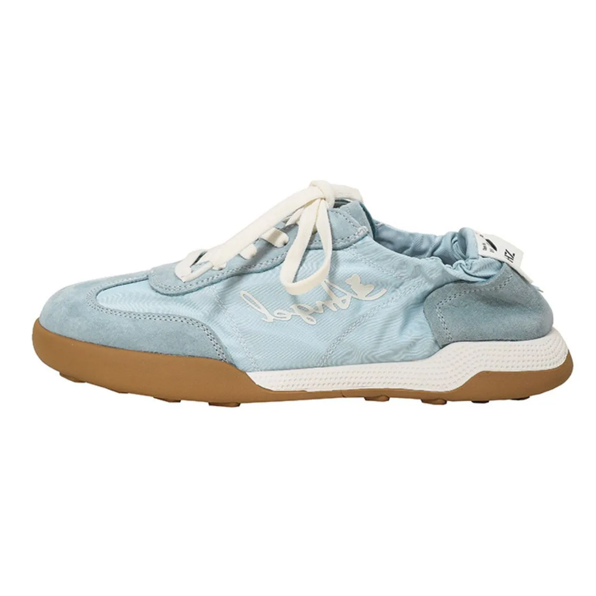 Lace Up Contrast Round Toe Flats Sneakers
