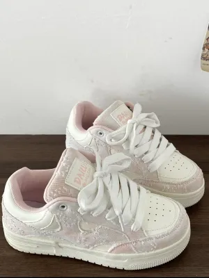 Lace Up Round Toe Platform Sneakers