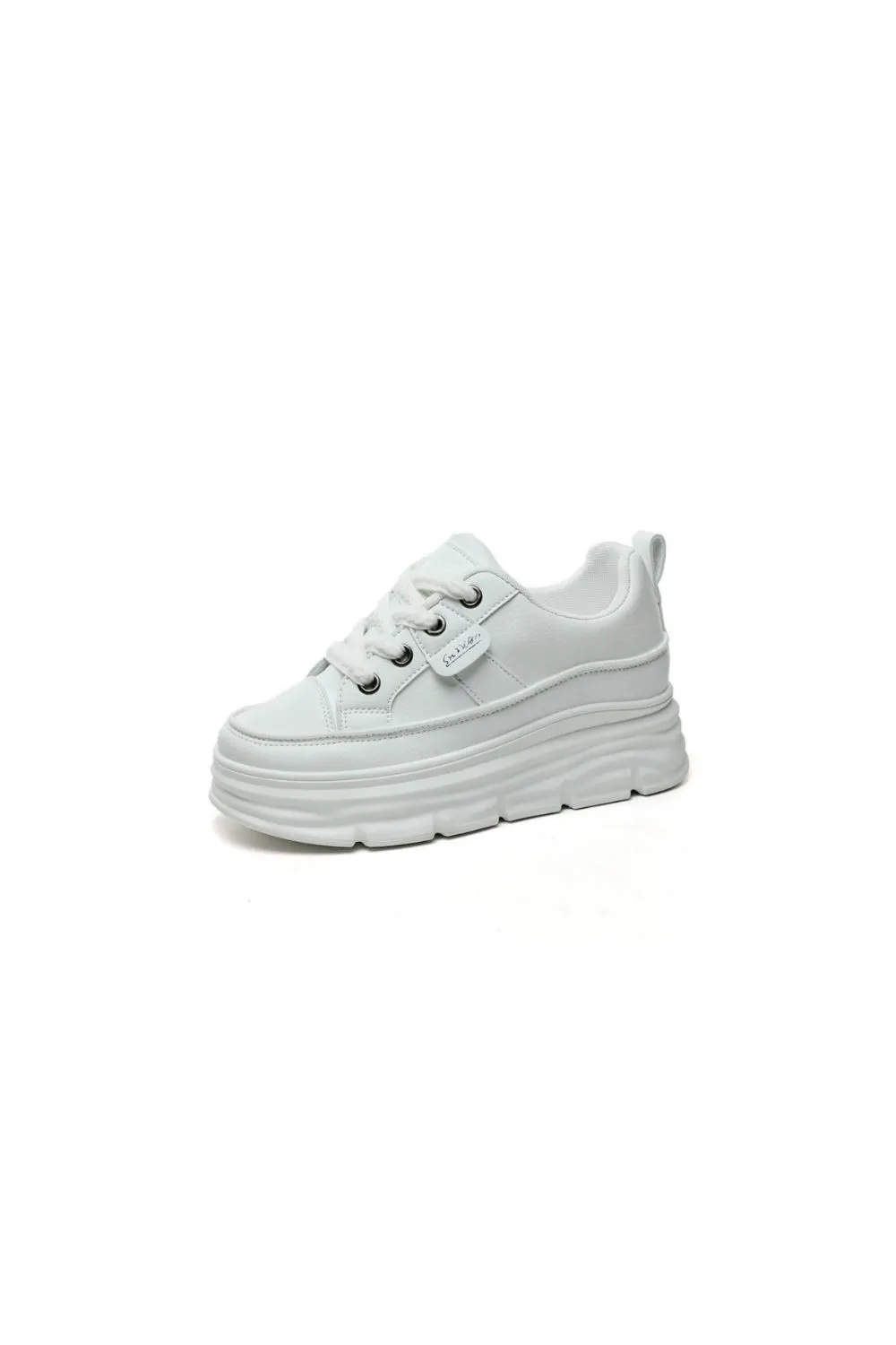 Lace Up Round Toe Platform Sneakers