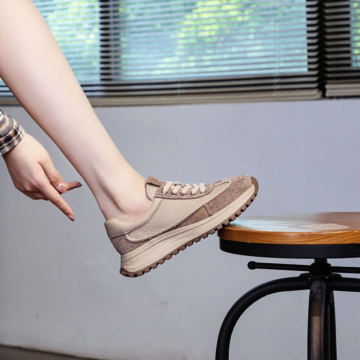 Lace Up Wedge Sneakers