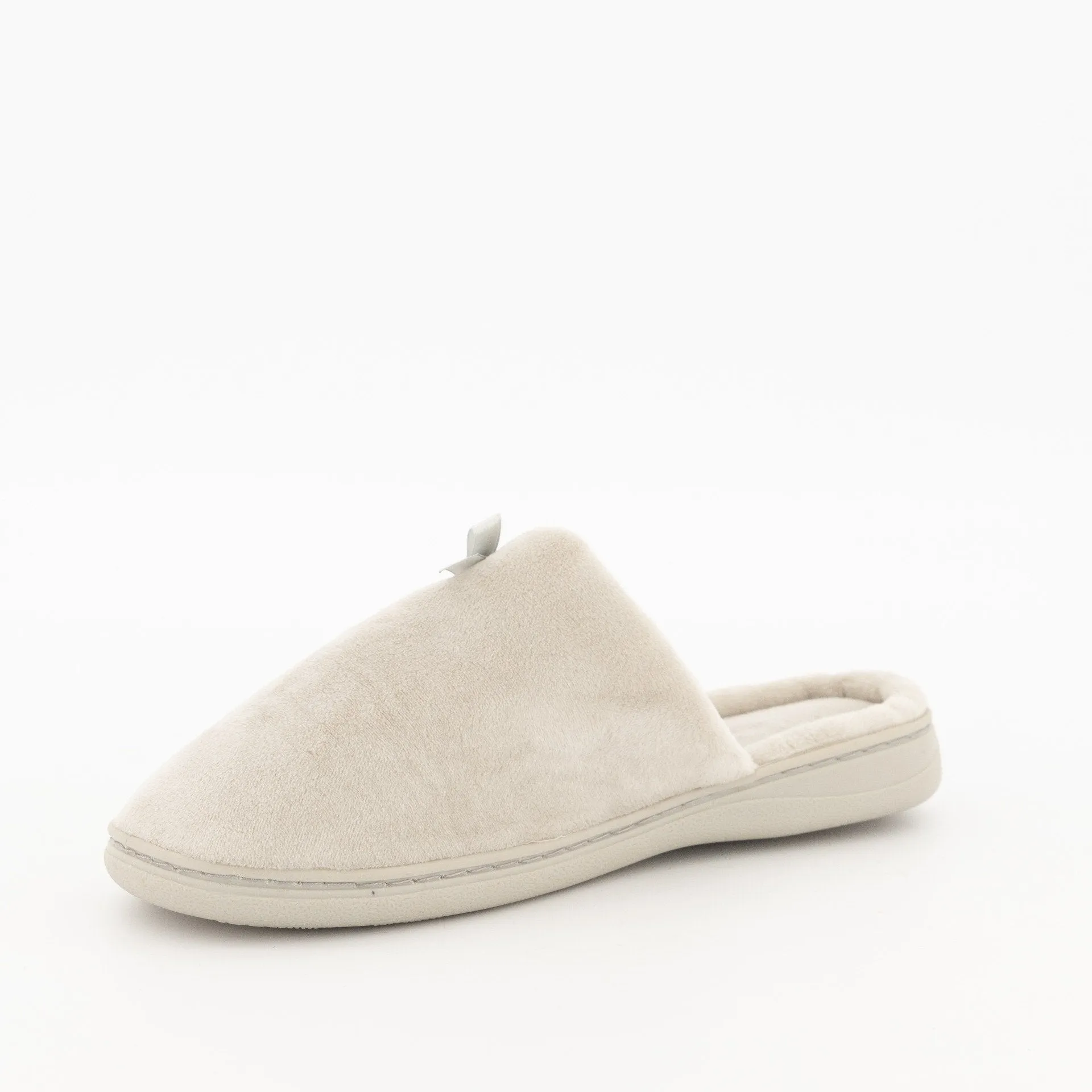 Ladies Buket Cow Closed-Toe Slipper - Taupe