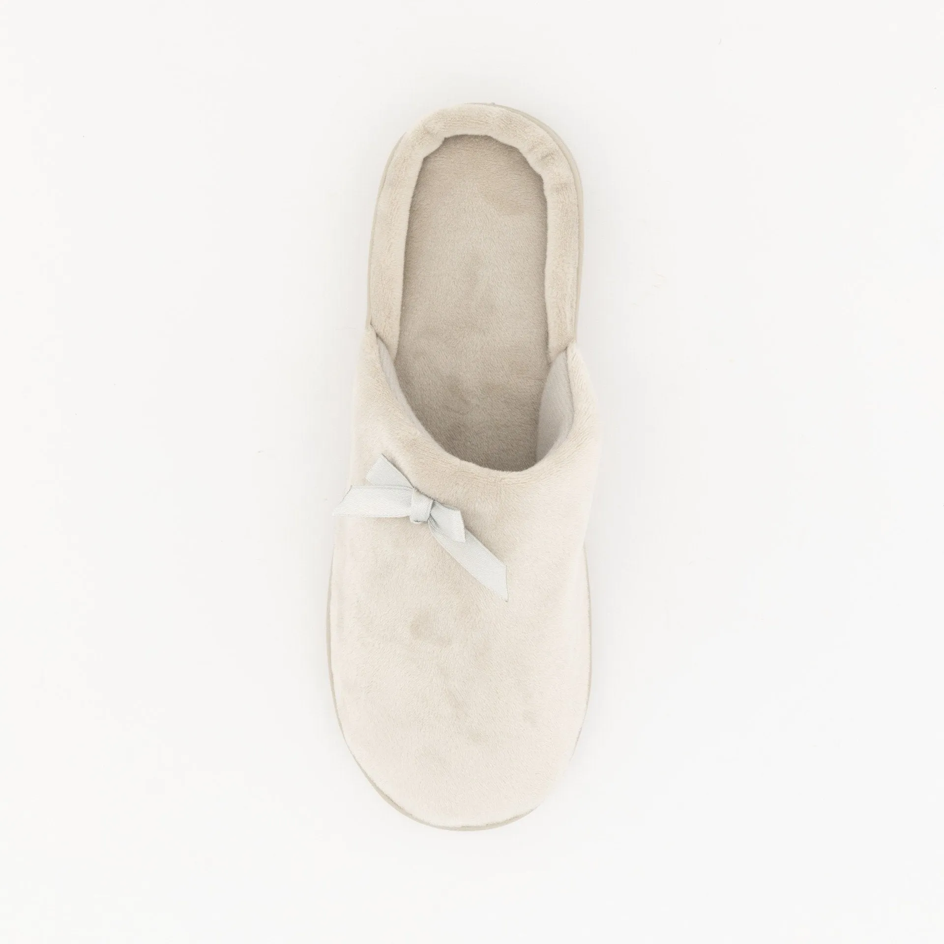 Ladies Buket Cow Closed-Toe Slipper - Taupe