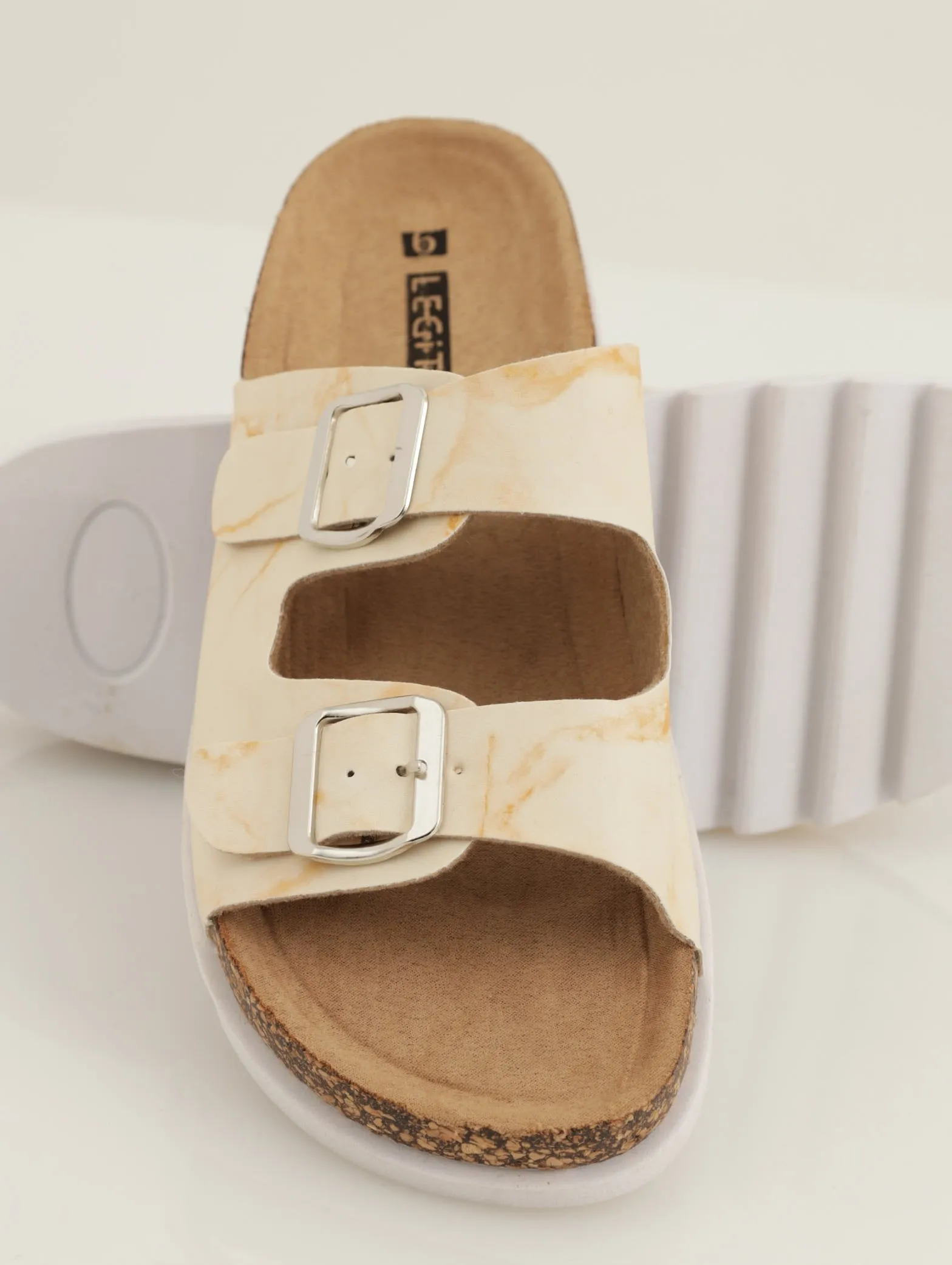 Ladies Double Strap Sandal - Light Orange