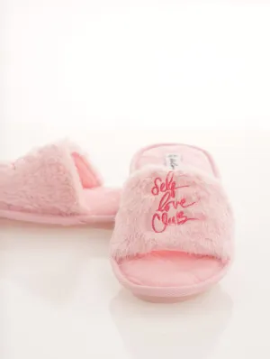 Ladies Self Love Club Open Toe Slipper - Blush