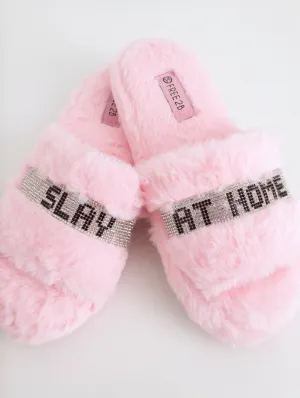 Ladies Slay At Home Closed Toe Slipper - Blush
