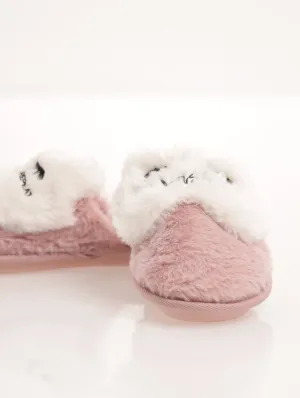 Ladies Sleep Lash Repeat Closed Toe Slipper - Blush