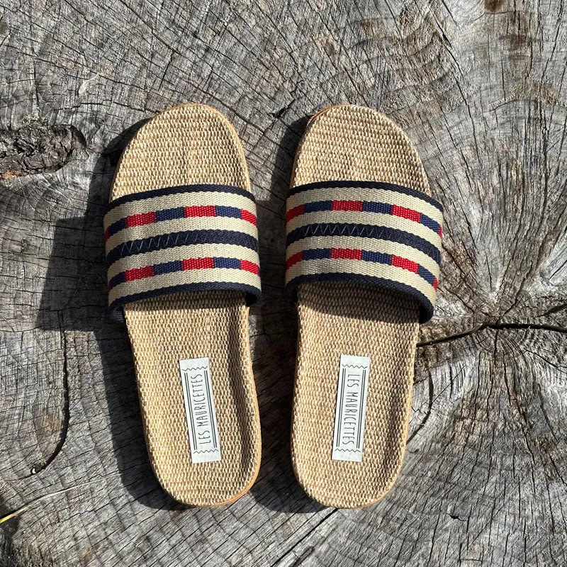 LES MAURICETTES Brigitte Sandals in Blue/Red