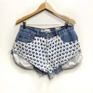Levis Urban Outfitters Reworked Cutoffs Lace Overlay Sz 33 High Rise