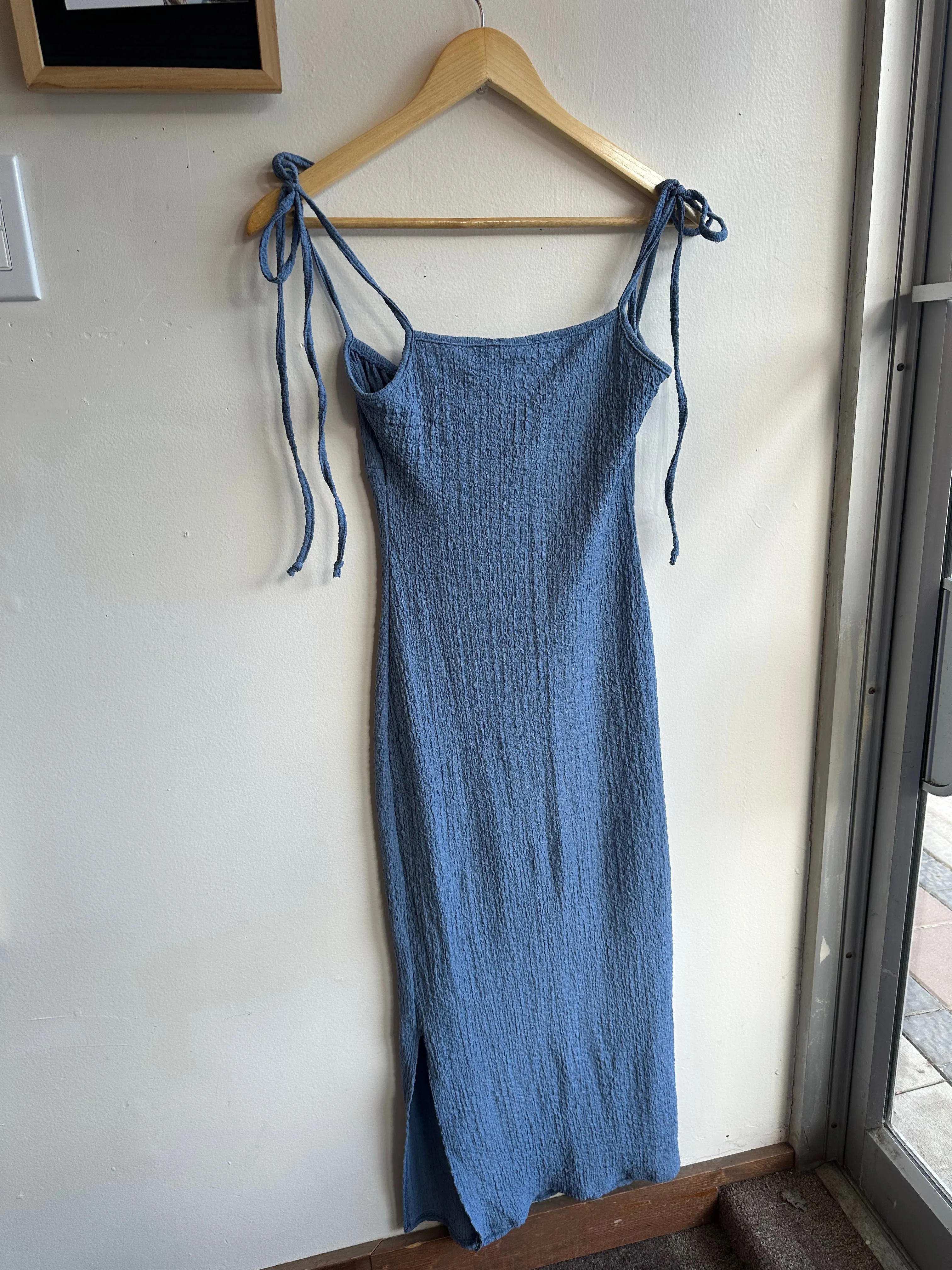 Light Blue Tiered Ruffle Maxi Dress | Size Small