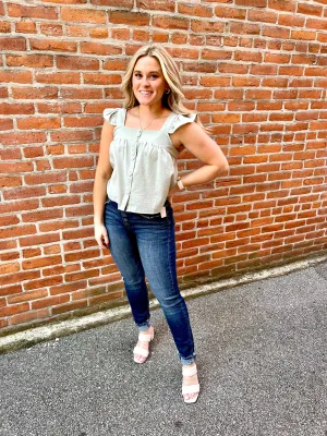 Light Green Flutter Sleeve Tank