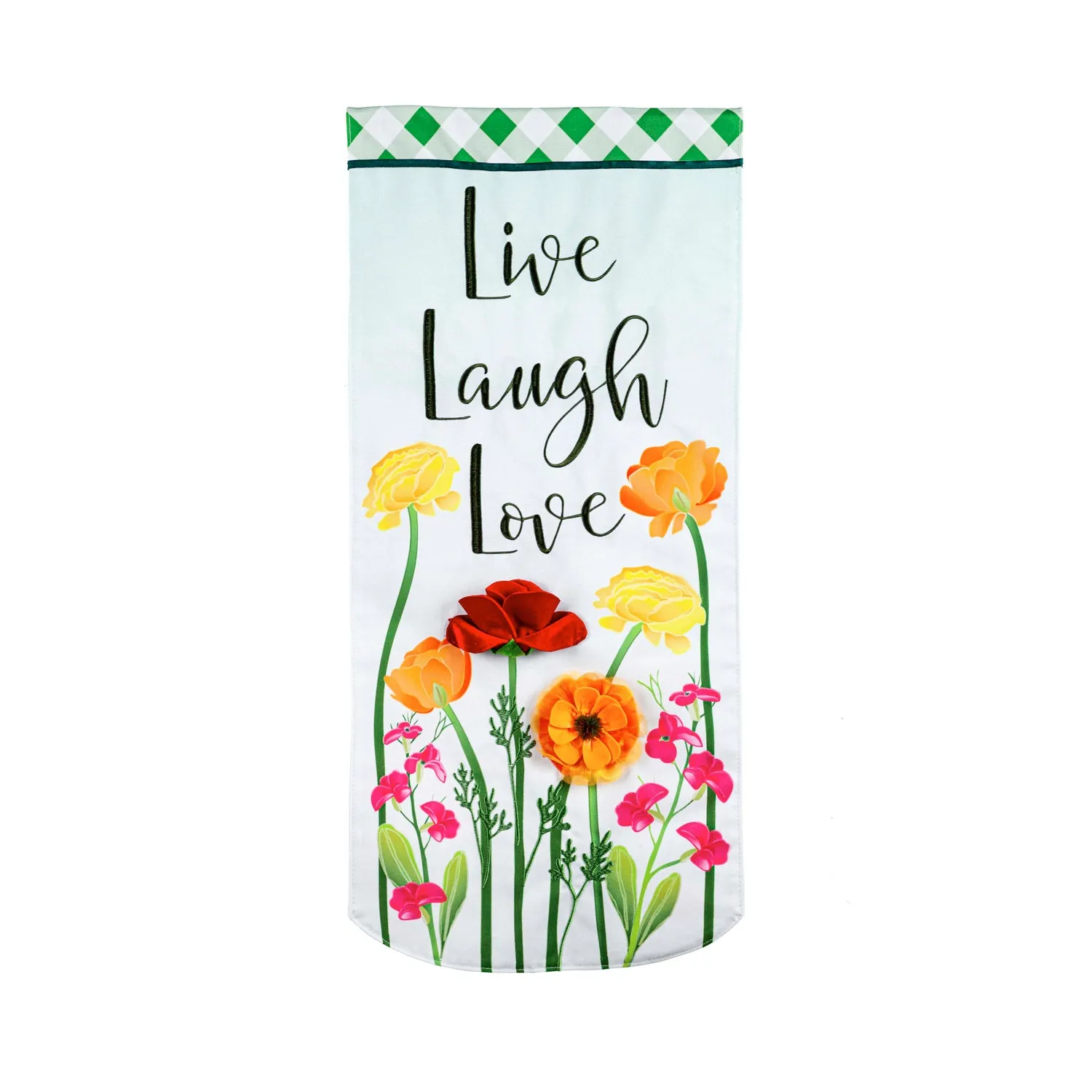 Live Laugh Love Floral Everlasting Impressions Textile Décor,14l10176xl