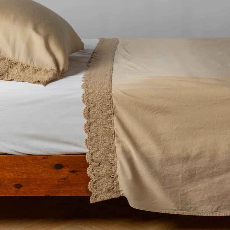 Madera Luxe Flat Sheet with Donella Lace