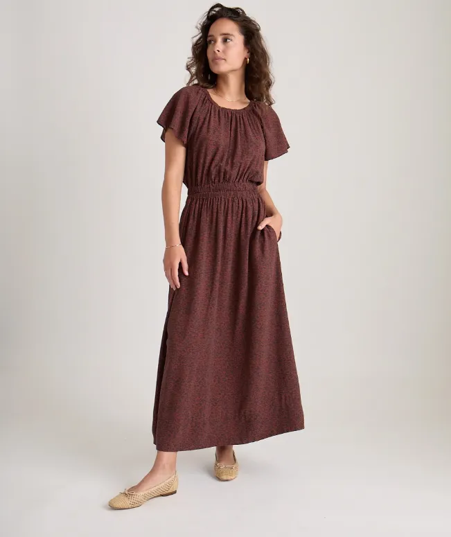 Marine Layer Charlotte Midi Dress in Deep Cheetah
