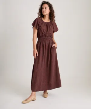 Marine Layer Charlotte Midi Dress in Deep Cheetah