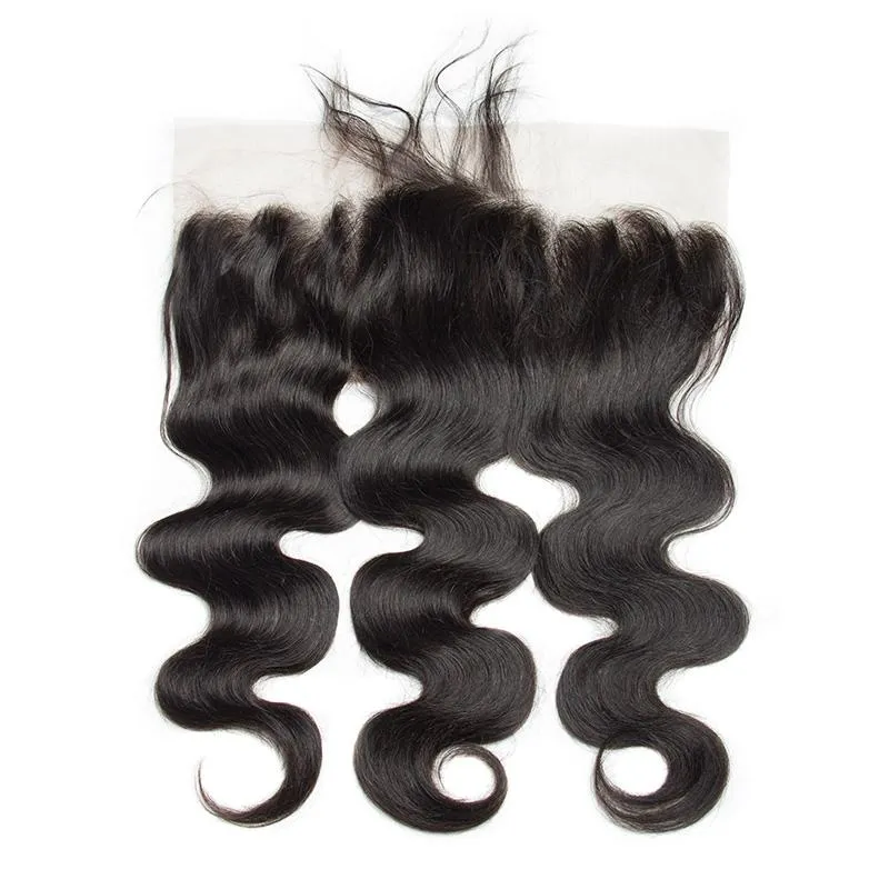 Modern Show Pre Plucked HD Transparent 13x6 Lace Frontal Closure With Baby Hair Black Peruvian Remy Human Hair Body Wave Frontal