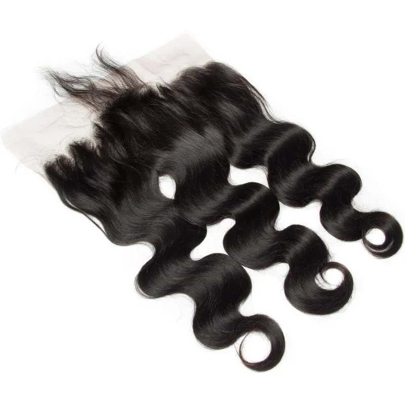 Modern Show Pre Plucked HD Transparent 13x6 Lace Frontal Closure With Baby Hair Black Peruvian Remy Human Hair Body Wave Frontal