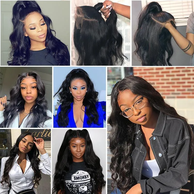 Modern Show Pre Plucked HD Transparent 13x6 Lace Frontal Closure With Baby Hair Black Peruvian Remy Human Hair Body Wave Frontal