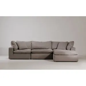 Moe's Home Collection Clay Lounge Modular Sectional ~ Light Grey LiveSmart Performance Fabric