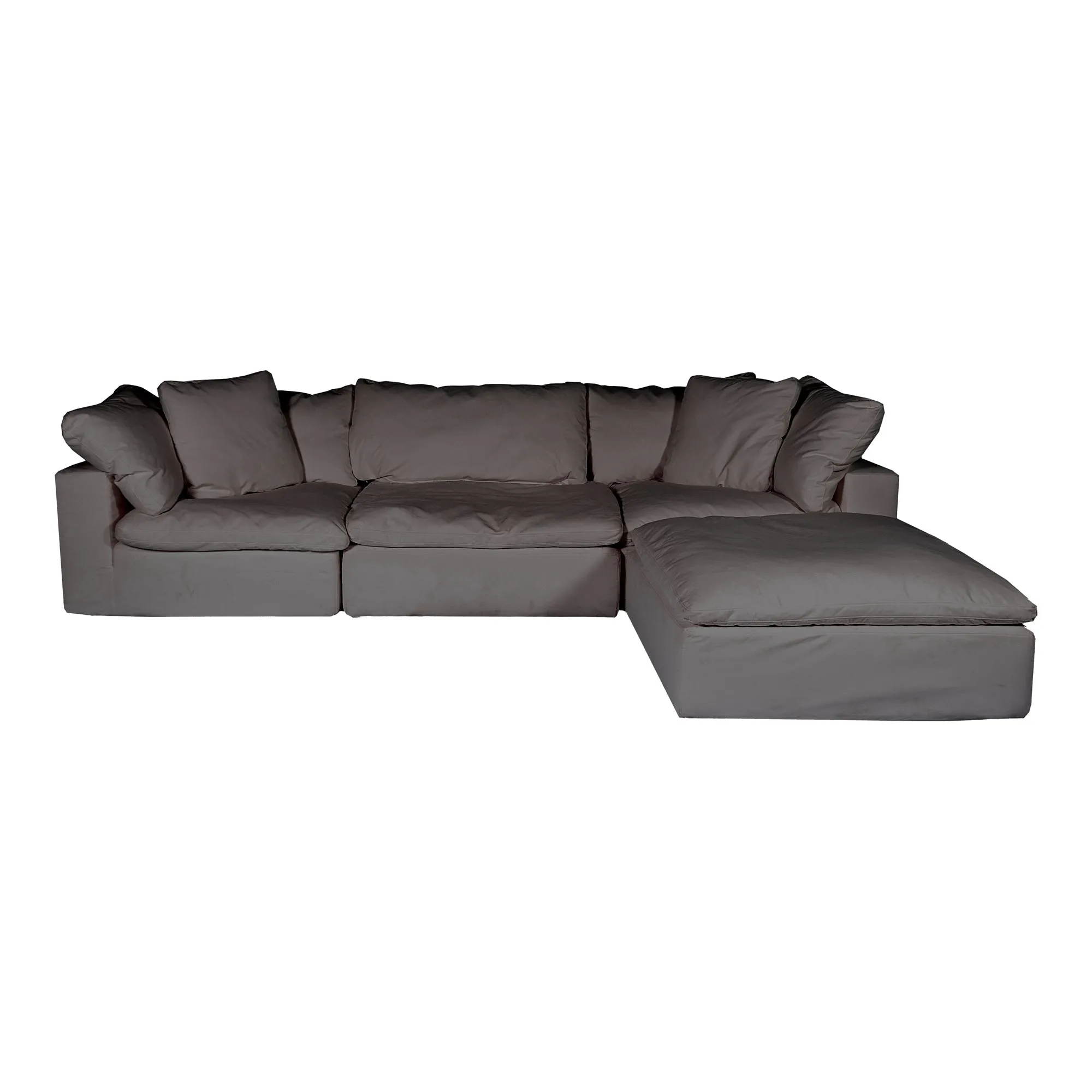 Moe's Home Collection Clay Lounge Modular Sectional ~ Light Grey LiveSmart Performance Fabric