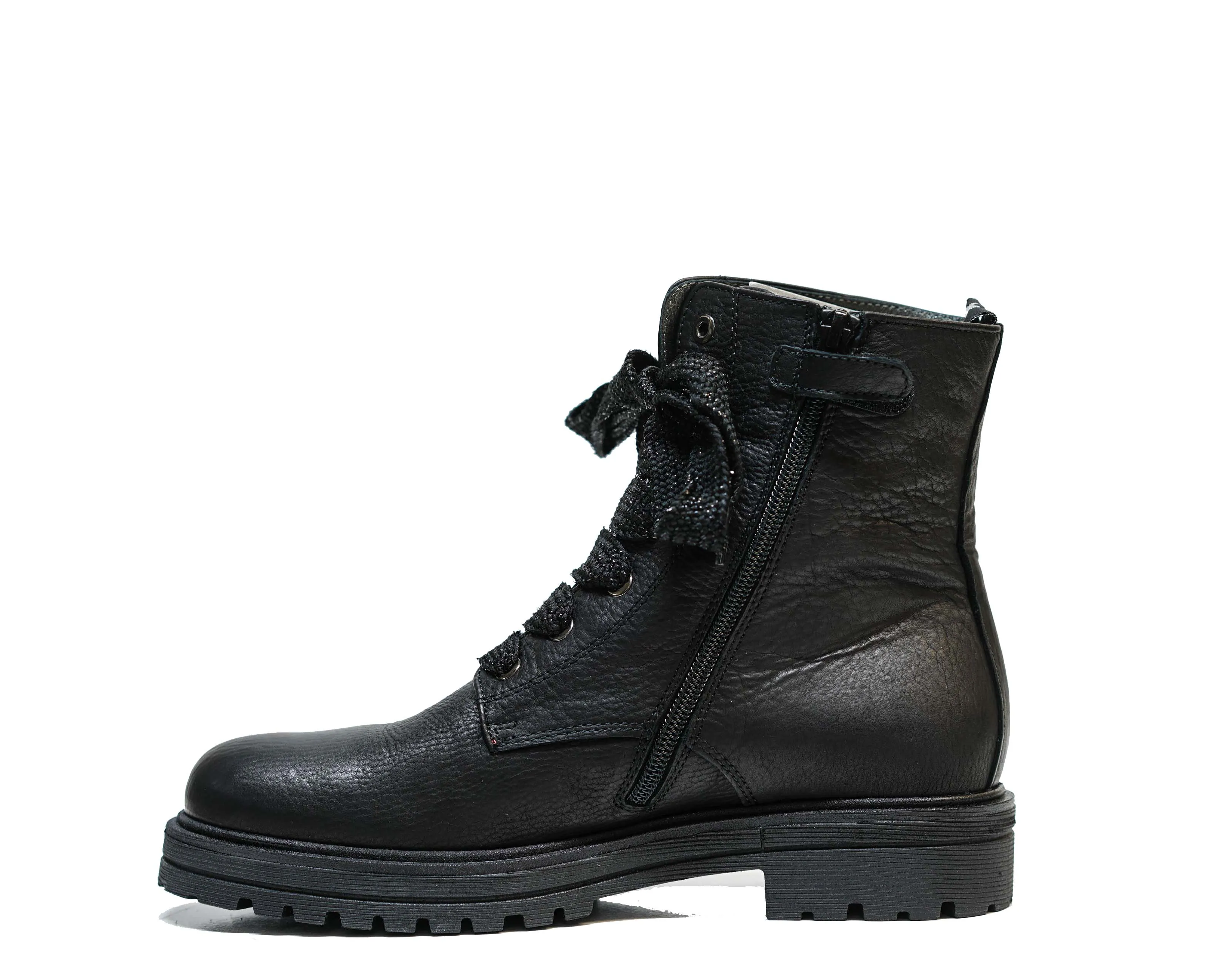 Morelli Women's Black Heart Jewel Lace Up Boot 50521   40% OFF