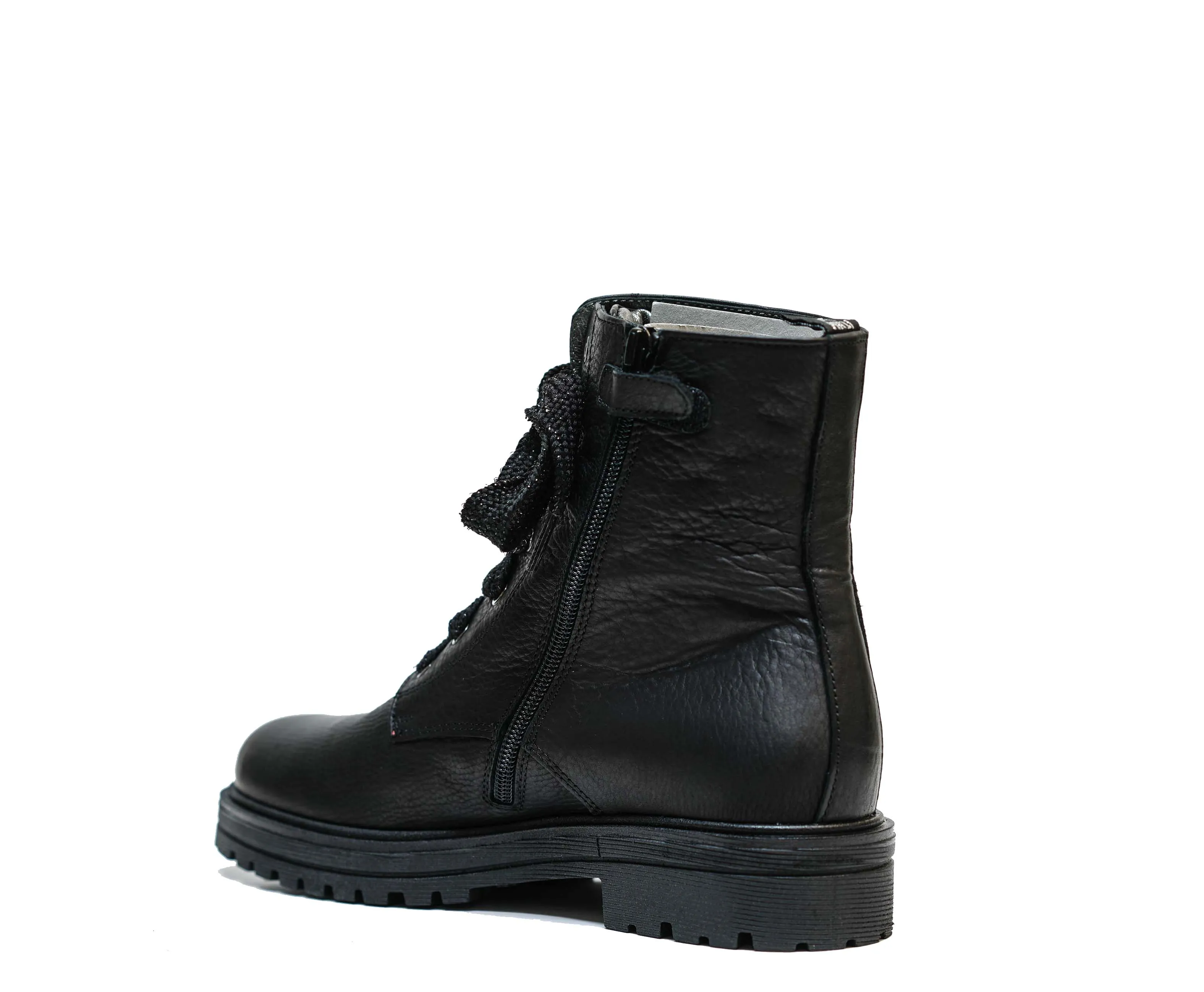 Morelli Women's Black Heart Jewel Lace Up Boot 50521   40% OFF