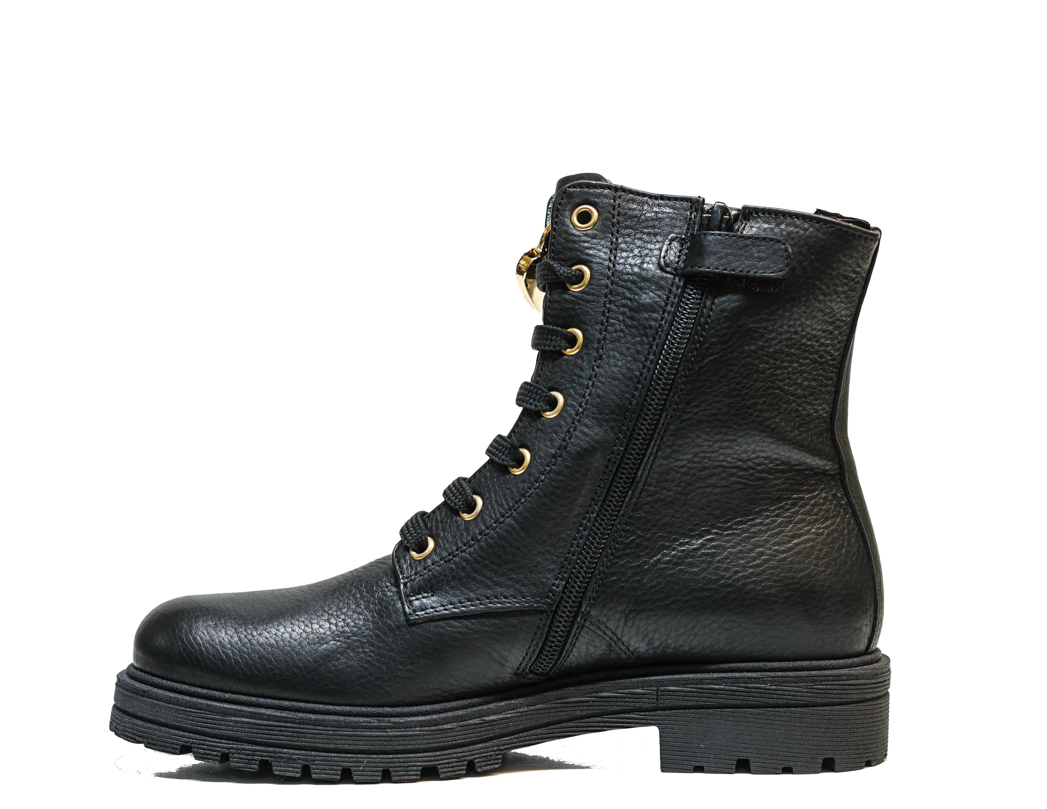 Morelli Women's Black Heart Lace Up Boot 50618