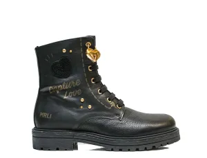 Morelli Women's Black Heart Lace Up Boot 50618