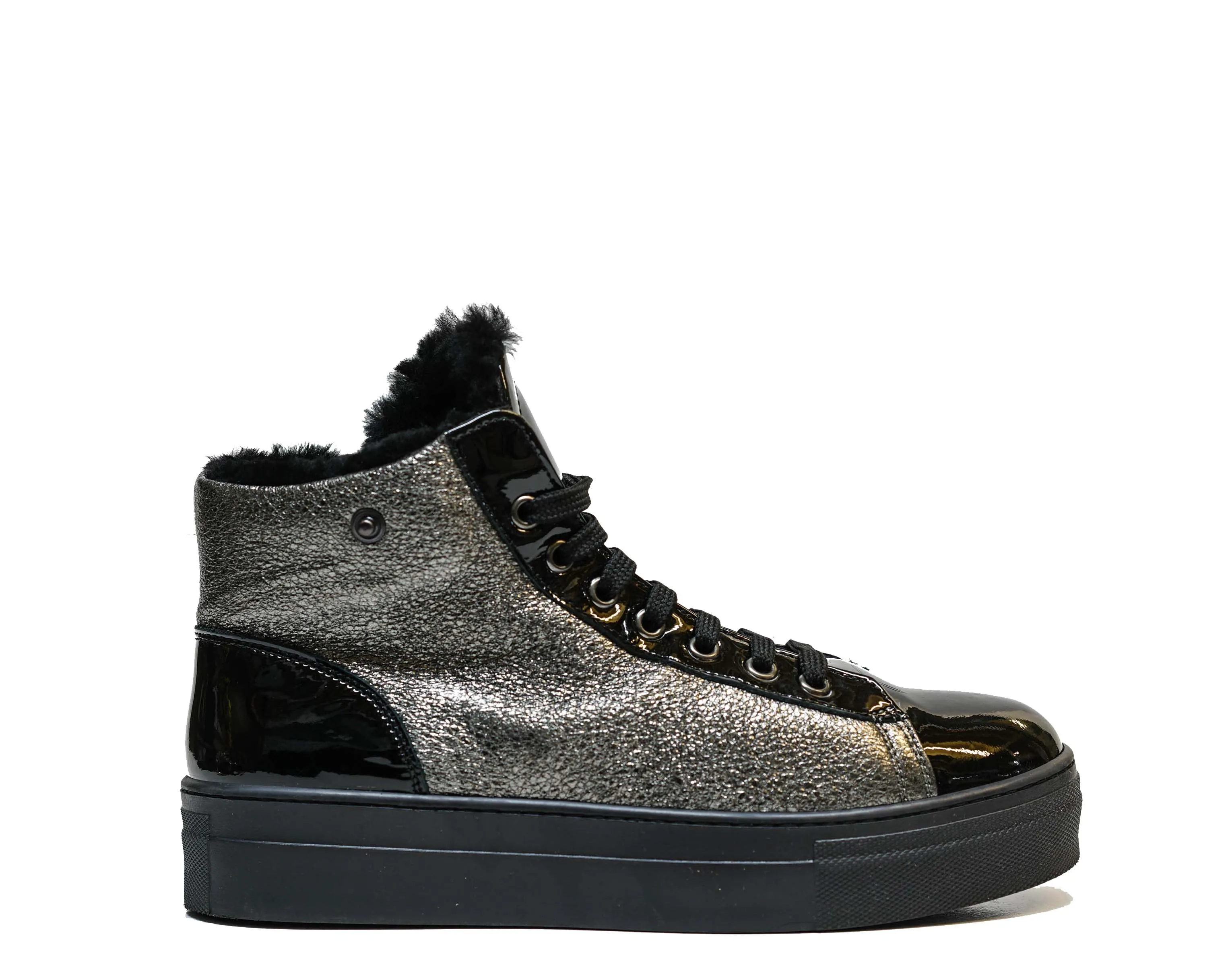 Morelli Women's Black Lace Up Glitter Boot 50522  40% OFF