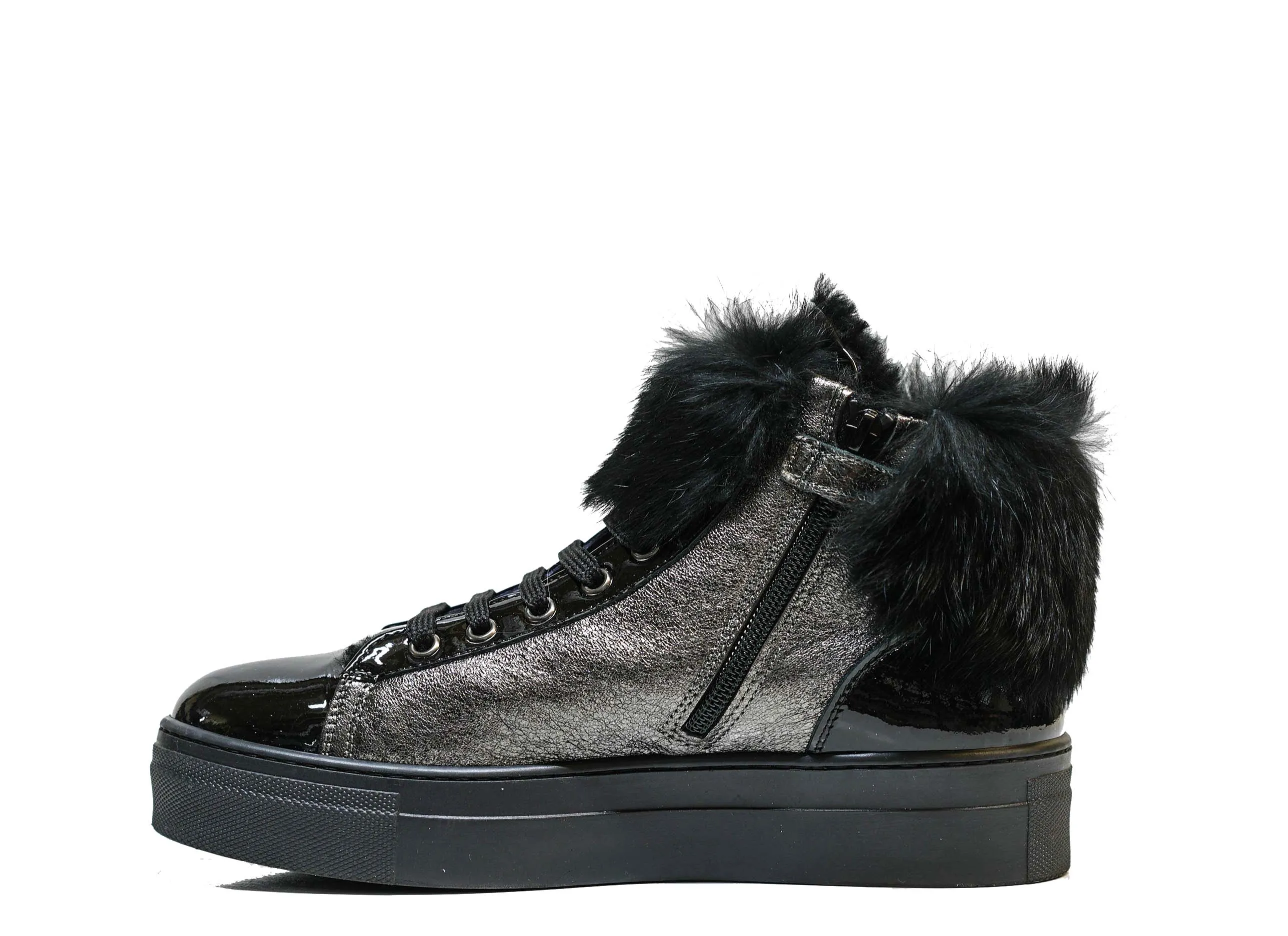 Morelli Women's Black Lace Up Glitter Boot 50522  40% OFF