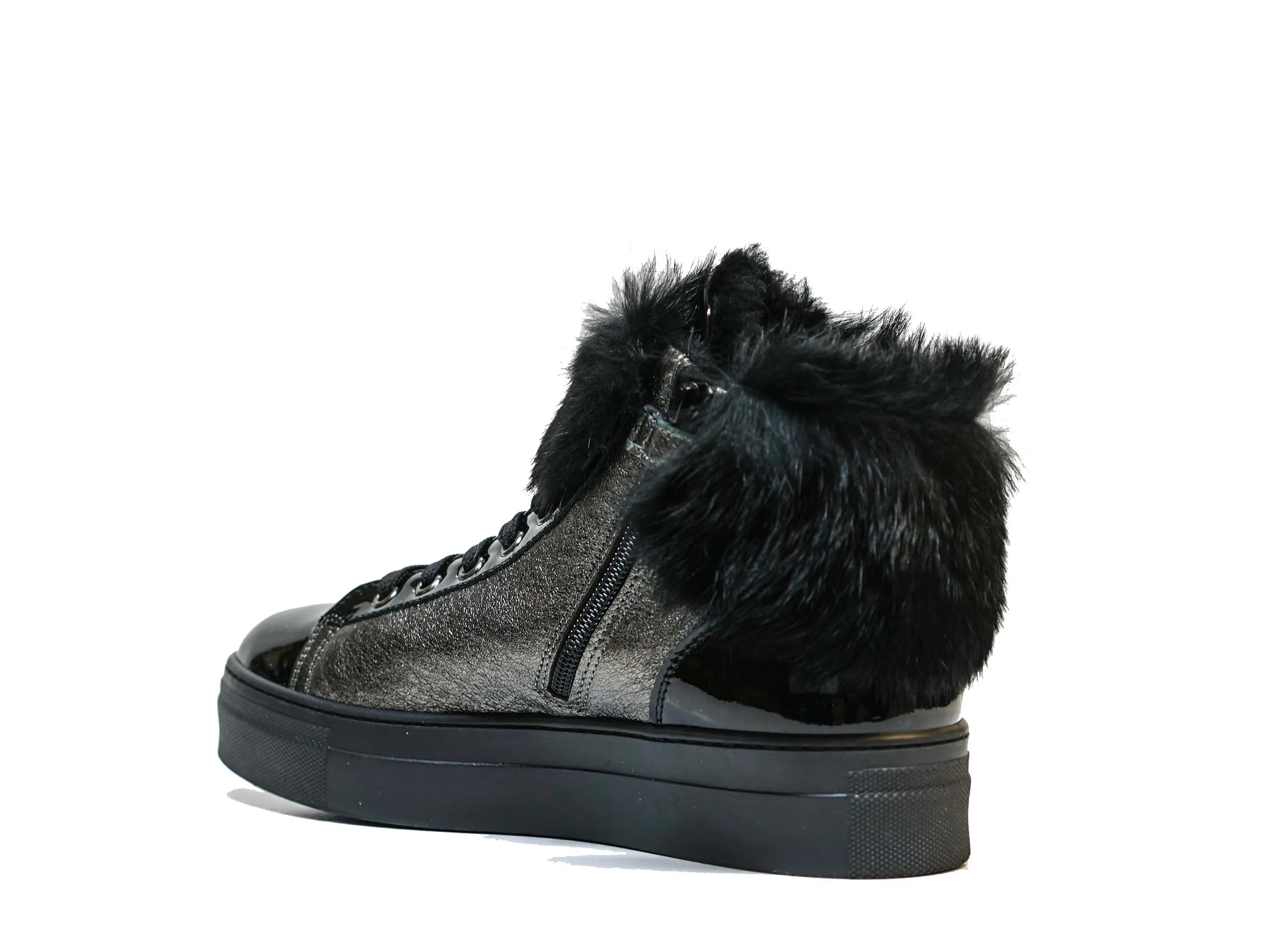 Morelli Women's Black Lace Up Glitter Boot 50522  40% OFF