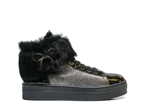 Morelli Women's Black Lace Up Glitter Boot 50522  40% OFF