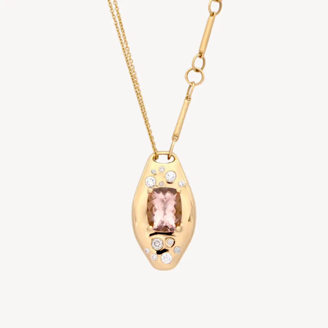 Morganite Slipper Necklace - Sample