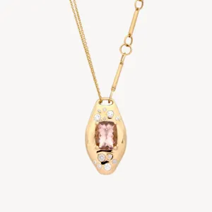 Morganite Slipper Necklace - Sample