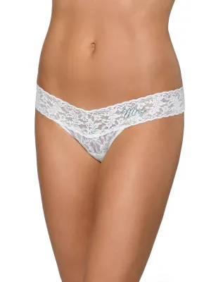 Mrs. Low Rise Signature Lace Thong In White - Hanky Panky