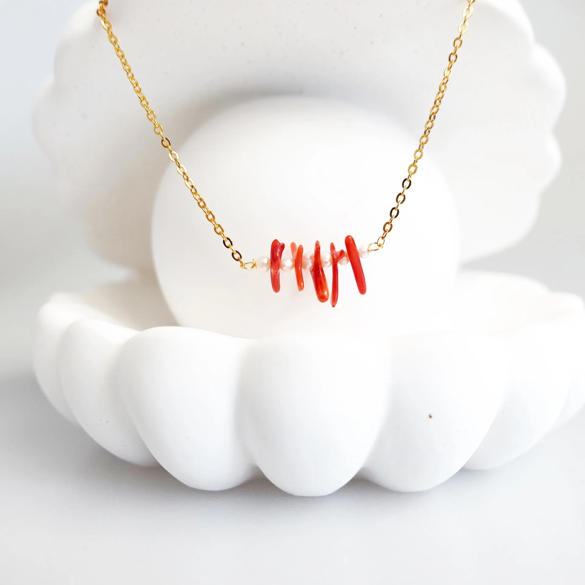 Natural Red Coral Necklace