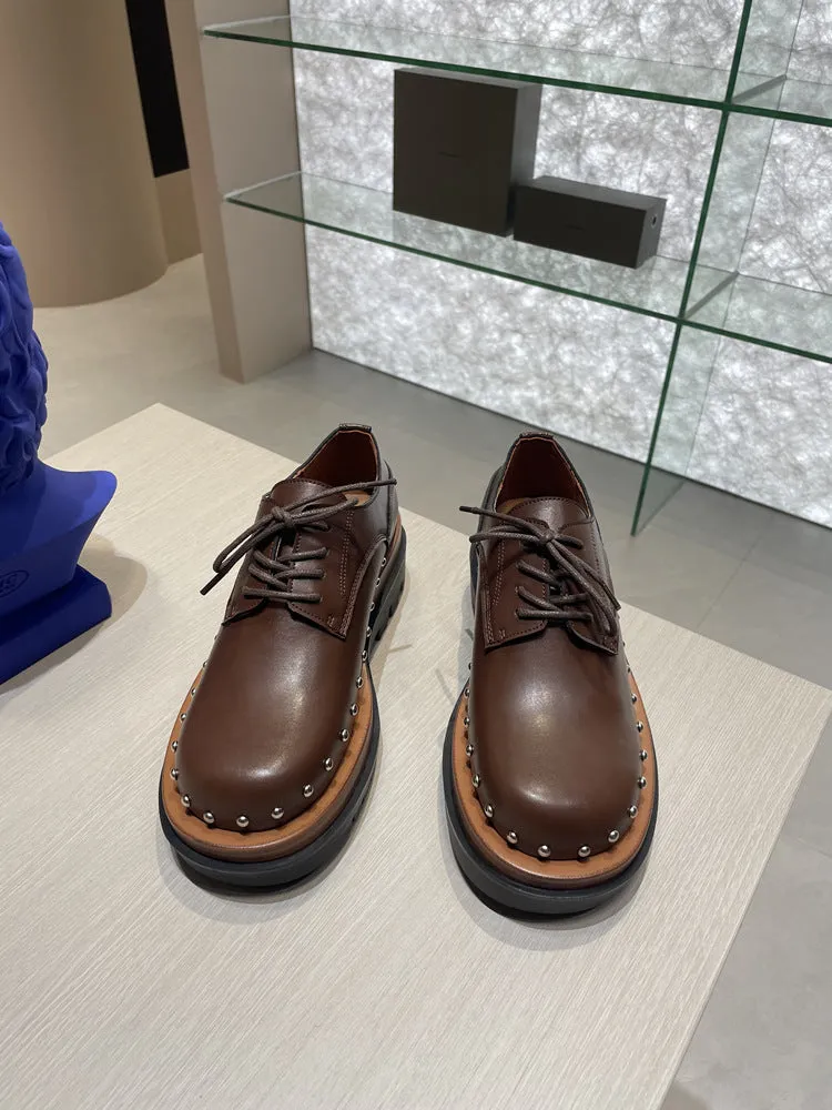 NEW & INSTOCK - Korean European Style Leather High Sole Lace Up Shoes