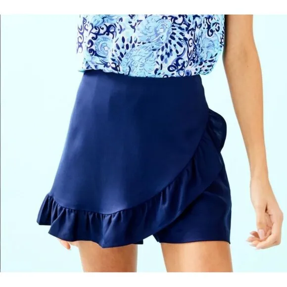 NEW - Lilly Pulitzer - 12 - Faye Skort True Navy Blue